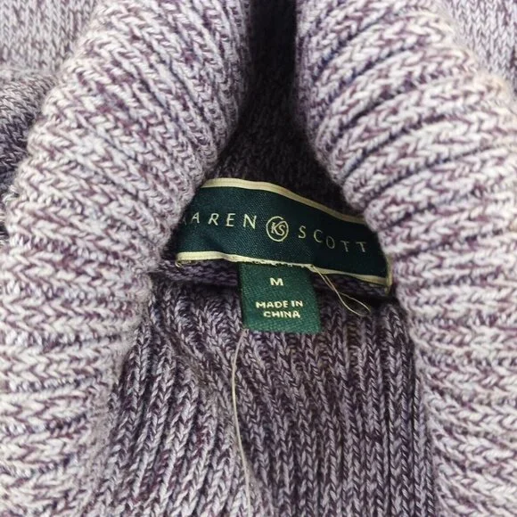 NWT KAREN SCOTT Fall Cozy Turtleneck Sweater MEDIUM(8-10)Lavender 100% Cotton - Picture 13 of 15